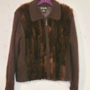 Brown Fur-Trimmed Jacket